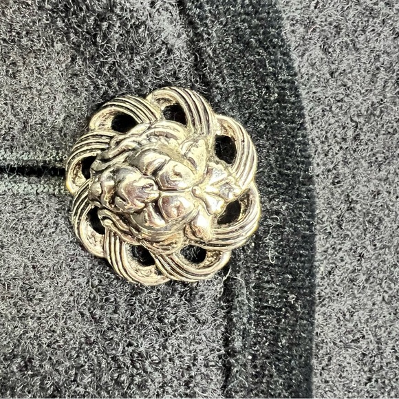 Vtg 80s 90s Canadian made trachten style black boiled wool duck cardigan jacket - Picture 11 of 14